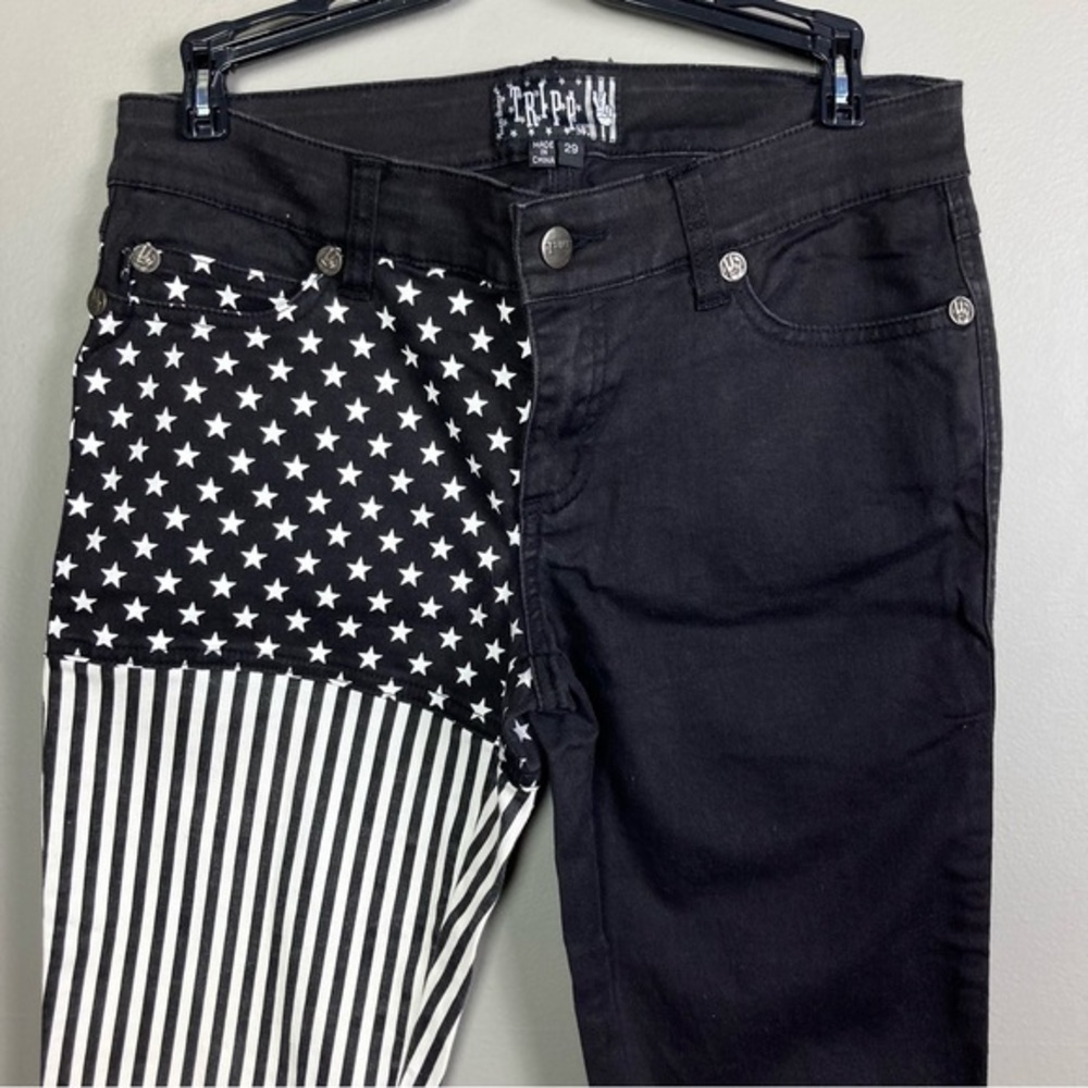 Tripp Nyc Jeans Women's 29 Black Stars Stripes Ba… - image 4